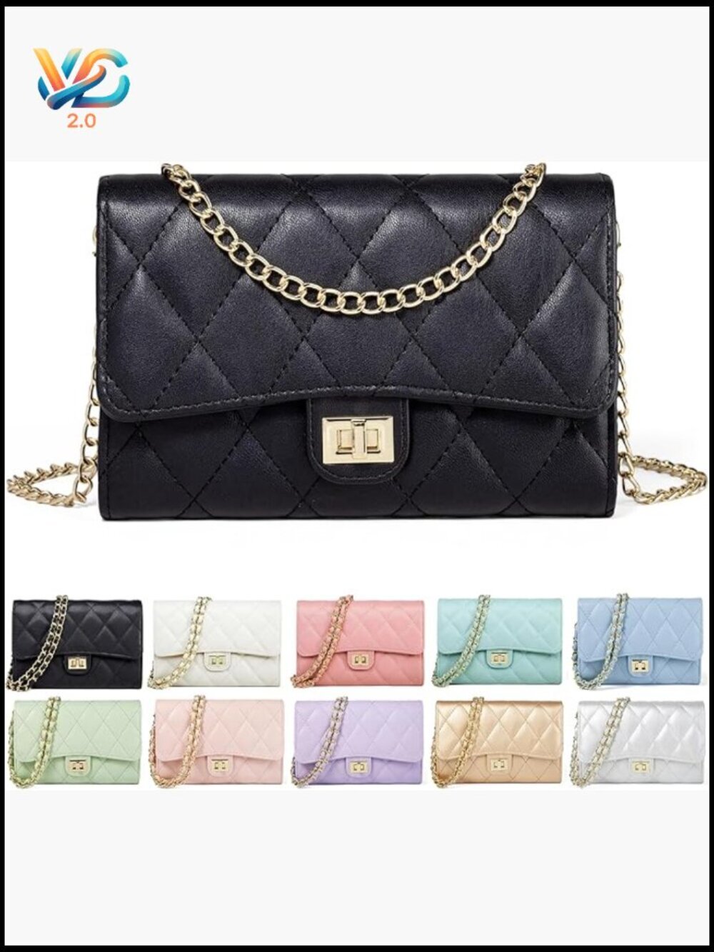 Small Crossbody Sling Bag Lightweight Shoulder Purse with Chain Strap